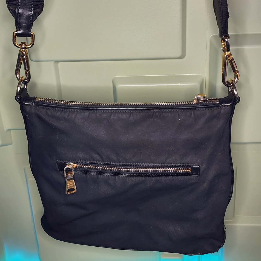 Prada Crossbody Bag Women Small Tessuto Nylon Gold Hardware Good - Picture 4 of 16